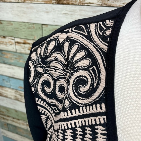 NEW Women's Joseph Ribkoff Black & Beige Cool Print Jacket Cover Up 183558 Sz 14 - Picture 4 of 10